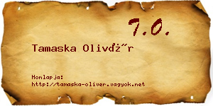 Tamaska Olivér névjegykártya