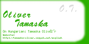 oliver tamaska business card